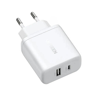 شاحن UGREEN 20W بمنفذين | UGREEN 20W 2-Port Fast Charger EU White