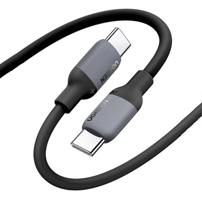 UGREEN USB-C to USB-C Silicone Fast Charging Cable Black 1M | كيبل يوجرين USB-C سيليكون شحن سريع أسود 1 متر