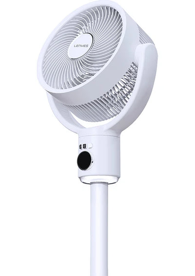 Lenyes LHF10 مروحة LED رقمية 10 إنش 5 سرعات بجسم قابل للتمديد وريموت كنترول - أبيض | Lenyes LHF10 10-Inch Digital LED 5-Speed Extendable Tower Fan with Remote - White