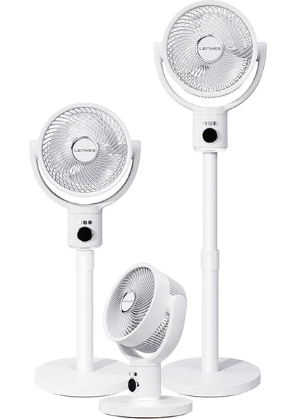 Lenyes LHF10 مروحة LED رقمية 10 إنش 5 سرعات بجسم قابل للتمديد وريموت كنترول - أبيض | Lenyes LHF10 10-Inch Digital LED 5-Speed Extendable Tower Fan with Remote - White
