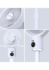 Lenyes LHF10 مروحة LED رقمية 10 إنش 5 سرعات بجسم قابل للتمديد وريموت كنترول - أبيض | Lenyes LHF10 10-Inch Digital LED 5-Speed Extendable Tower Fan with Remote - White