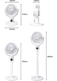 Lenyes LHF10 مروحة LED رقمية 10 إنش 5 سرعات بجسم قابل للتمديد وريموت كنترول - أبيض | Lenyes LHF10 10-Inch Digital LED 5-Speed Extendable Tower Fan with Remote - White