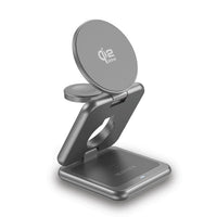 شاحن ماستر لاسلكي 3 في 1 ماغسيف قابل للطي بقدرة شحن 25 واط - رمادي | MASTER 3-in-1 MagSafe Qi2.2 Foldable Charger 25W - Grey