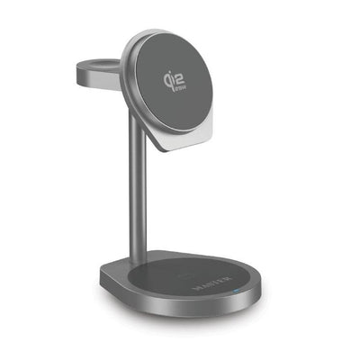 ستاند شحن ماستر لاسلكي 3 في 1 ماغسيف بقدرة شحن 25 واط - رماي | MASTER 3-in-1 MagSafe Qi2.2 Charging Stand 25W - Grey