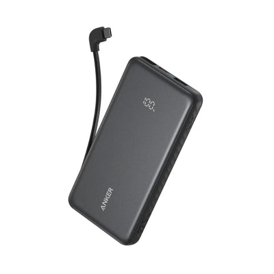 باور بانك انكر Zolo بسعة 10,000 مللي امبير وبقدرة شحن 22.5 واط مع كيبل تايب سي مدمج | Anker Zolo Power Bank 10K 22.5W with Built-In USB-C Cable