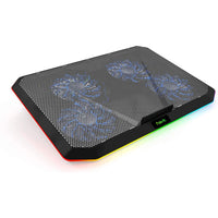 قاعدة تبريد لابتوب هافيت F2076 مع إضائة RGB - اسود | Havit F2076 Laptop Cooling Stand with RGB Lighting - Black