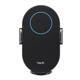 شاحن سيارة لاسلكي هافيت W3018 بقدرة 15 واط مع حامل تلقائي - أسود | Havit W3018 15W Wireless Car Charger Holder - Black