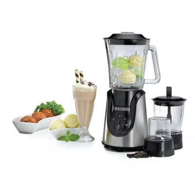 خلاط مع مطحنة ومفرمة 600 واط من بلاك اند ديكر | Black+Decker Blender with grinder and chopper 600 watts