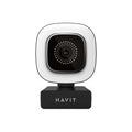 كاميرا ويب هافيت HN25G بدقة 1080p مع إضاءة دائرية ومايكروفون - أسود | Havit HN25G 1080p Webcam with Ring Light & Microphone - Black