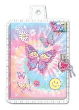 مفكرة بقفل ومفاتيح بتصميم تاي داي باترفلاي | Hot Focus Diary with Lock & Keys Tie Dye Butterfly
