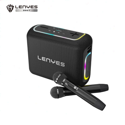 سبيكر LENYES S867 لاسلكي 200 واط مع مايكروفون كاريوكي واضائة RGB - اسود | LENYES S867 200W Outdoor KTV Wireless Speaker + Microphone Karaoke - Black