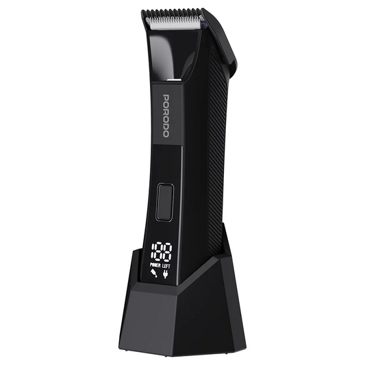 Porodo Lifestyle Ceramic Blade Gentle Grooming Trimmer Digital Display Black