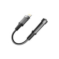 محول Green Lion من Lightning إلى 3.5mm AUX 12cm - أسود | Green Lion Earphone Adapter Lightning to 3.5mm Aux 12cm Black