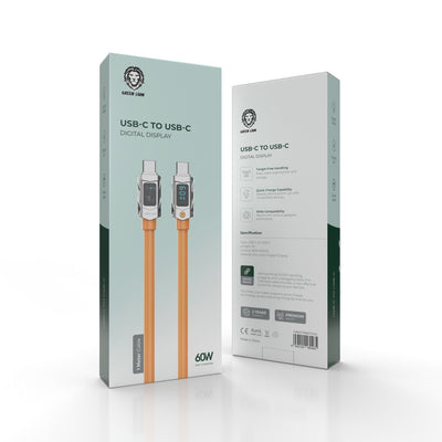 Green Lion USB-C to USB-C Digital Display Data Cable 1M 60W Orange