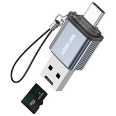 Green Lion 2 in 1 Card Reader Micro SD Gray