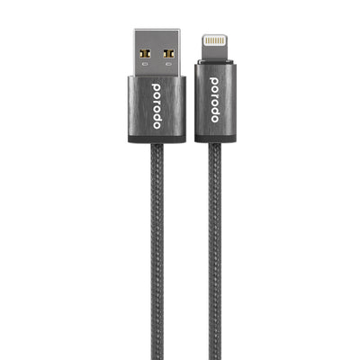 Porodo Woven 2.4A USB-A to Lightning Cable White