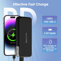 باور بانك راف باور RP-PB201 Pro بسعة 20000 مللي أمبير وقوة 65 واط مع منفذين Type-C ومنفذ USB | RAVPower RP-PB201 Pro 20000mAh 65W Power Bank with Dual Type-C and USB Port