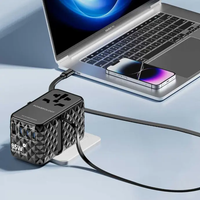 شاحن باورولوجي العالمي GaN, شحن سريع بقدرة 85 واط مع كيبل تايب سي مدمج قابل للسحب | Powerology GaN 85W Super Charger with Retractable Type-C Cable.