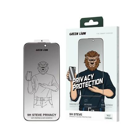 حامي شاشة Green Lion 9H Steve Privacy Anti-Peeping زجاج 9H - أسود | Green Lion 9H Steve Privacy Anti-Peeping Glass Black Edge