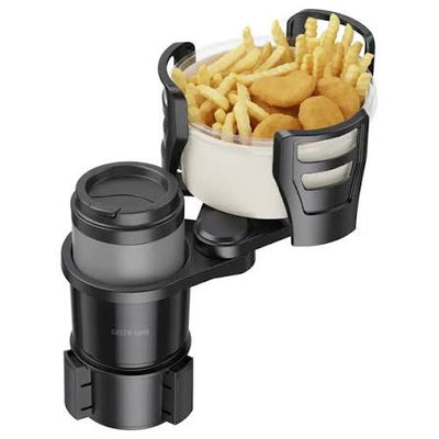حامل كوب Green Lion Drive Flex 2 في 1 مع صينية طعام دوران 360° - أسود | Green Lion Drive Flex 2-in-1 Cup Holder Expandable Food Tray 360° Black
