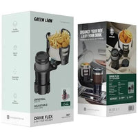 حامل كوب Green Lion Drive Flex 2 في 1 مع صينية طعام دوران 360° - أسود | Green Lion Drive Flex 2-in-1 Cup Holder Expandable Food Tray 360° Black