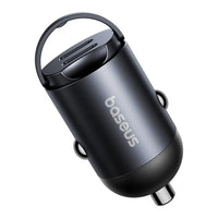 Baseus Tiny Star Car Charger, 30W, 3A, 2 x USB-C, Black | شاحن سيارة بيسوس تايني ستار 30 واط، منفذين USB-C، أسود
