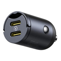 Baseus Tiny Star Car Charger, 30W, 3A, 2 x USB-C, Black | شاحن سيارة بيسوس تايني ستار 30 واط، منفذين USB-C، أسود