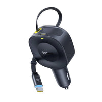 Baseus PrimeTrip VR2 Car Charger with USB-C Cable, 30W, 3A, 1 x USB-C, Black | شاحن سيارة بيسوس برايم تريب VR2 مع كابل USB-C 30 واط - أسود