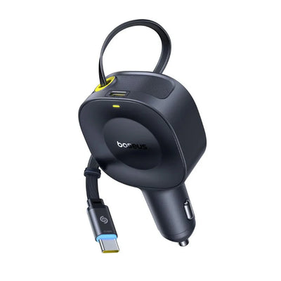 Baseus PrimeTrip VR2 Car Charger with USB-C Cable, 30W, 3A, 1 x USB-C, Black | شاحن سيارة بيسوس برايم تريب VR2 مع كابل USB-C 30 واط - أسود