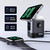 UGREEN 2-in-1 Robot Wireless Charger for iPhone 15W + AirPods 5W + Watch 5W | شاحن يوجرين روبوت لاسلكي 2 في 1 للآيفون والإيربودز والساعة