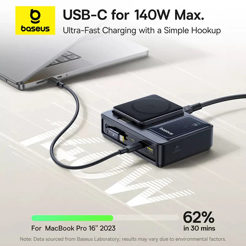 Baseus Nomos QI 5in1 Charging Station 140W - محطة شحن لاسلكي 5 في 1 من بيسوس نوموس 140 واط