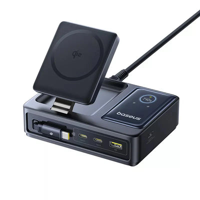 Baseus Nomos QI 5in1 Charging Station 140W - محطة شحن لاسلكي 5 في 1 من بيسوس نوموس 140 واط