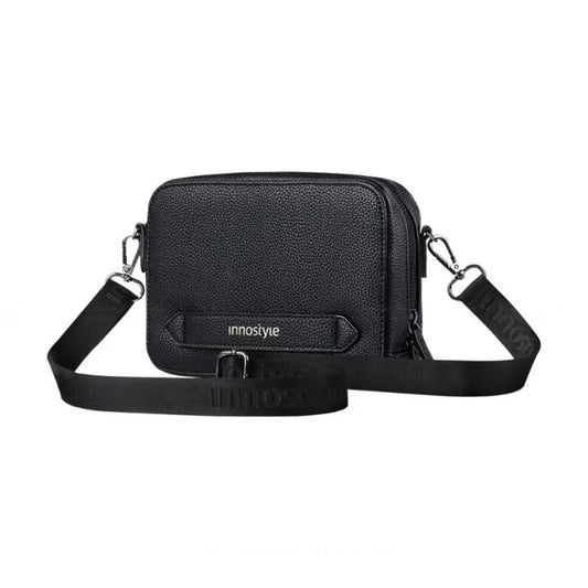 innoStyle Luxleather Crossbody Sling Bag with Shoulder Strap - PLS-21BLK | حقيبة انوستايل لوكس ليذر كروس بودي بحزام كتف - أسود
