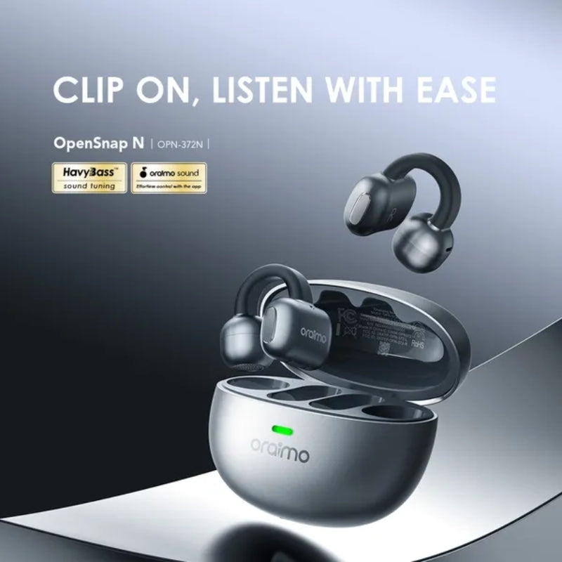 سماعات أورايمو اللاسلكية مفتوحة الاذن - رمادي | Oraimo TWS Earphone OPN-372N - Graphite Grey