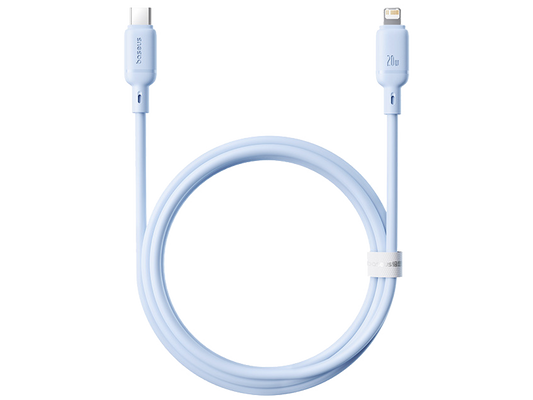 كابل Baseus Silky Cable USB-C إلى Lightning 20W 1m أزرق | Baseus Silky Cable C-iP 20W 1m Blue
