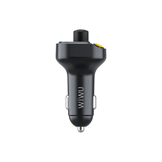 WiWU Wi-QC031 Bluetooth 5.3 Car FM Transmitter with RGB Lights & 38W Fast Charging | شاحن سيارة بلوتوث 5.3 مع إضاءة RGB وشحن سريع 38 واط