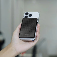 WiWU Warriors Carbon Magsafe Metal Stand Card Holder MW-007 | حامل بطاقات ماغسيف مع حامل معدني كاربون ووريرز