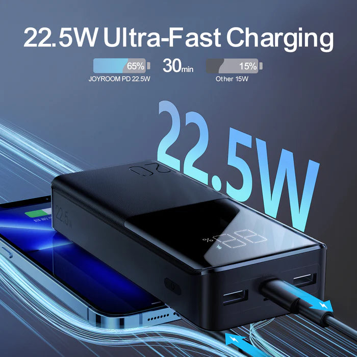 Bankeya Hêzê ya Joyroom 20000mAh, Şarjkirina Bilez a 22.5W - Reş | JOYROOM JR-QP192 Bankeya Hêzê ya 22.5W 20000mAh - Reş