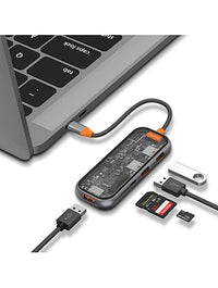 Adaptora Hub-a Pirfonksiyonel a 5-di-1-ê ya Tîpa C ya WiWU New Cyber ​​​​New