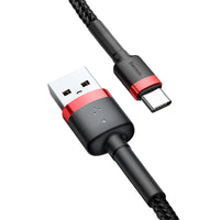 Baseus Cafule USB to USB-C Cable 3A Quick Charge 1m Black | كابل تايب سي بيسوس كافول شحن سريع 3 أمبير 1 متر - أسود