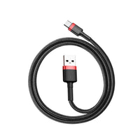 Baseus Cafule USB to USB-C Cable 3A Quick Charge 1m Black | كابل تايب سي بيسوس كافول شحن سريع 3 أمبير 1 متر - أسود