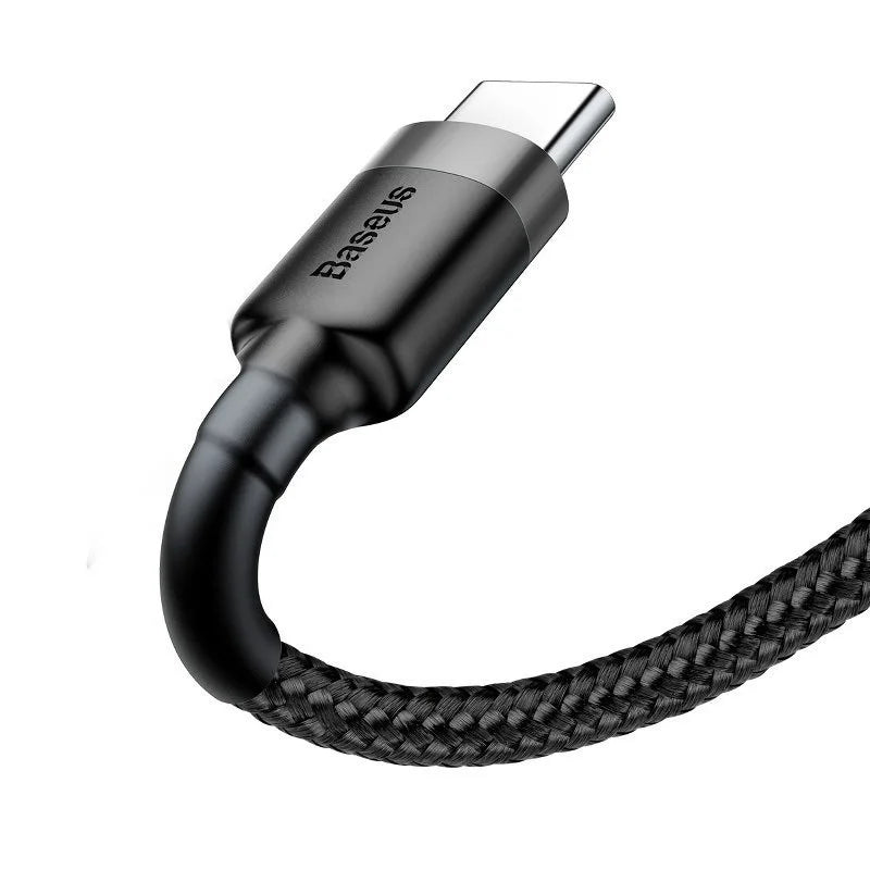 Baseus Cafule USB to USB-C Cable 3A Quick Charge 1m Black | كابل تايب سي بيسوس كافول شحن سريع 3 أمبير 1 متر - أسود