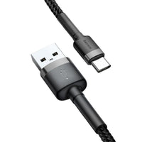 Baseus Cafule USB to USB-C Cable 3A Quick Charge 1m Black | كابل تايب سي بيسوس كافول شحن سريع 3 أمبير 1 متر - أسود