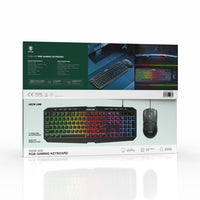 طقم لوحة مفاتيح وماوس جرين لايون GK-400 للألعاب - اسود | Green Lion GK-400 RGB Gaming Keyboard + Mouse - Black