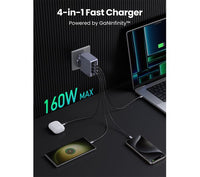 شاحن يوجرين نيكسود برو GaN 160 واط 4 منافذ شحن فائق السرعة | UGREEN Nexode Pro 160W 4-Port GaN Fast Charger