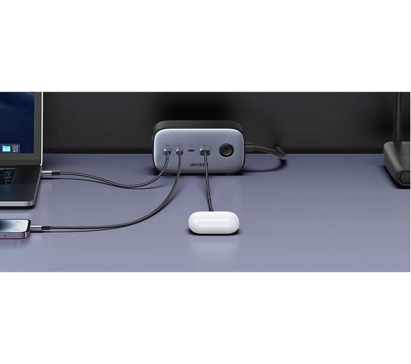 شاحن UGREEN Nexode Power Strip 100W 6 في 1 GaN | UGREEN Nexode Power Strip Charger, 100W 6-in-1 GaN with 4 USB Slots, 2 Way Wall Plug Extender
