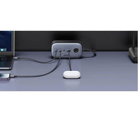 شاحن UGREEN Nexode Power Strip 100W 6 في 1 GaN | UGREEN Nexode Power Strip Charger, 100W 6-in-1 GaN with 4 USB Slots, 2 Way Wall Plug Extender