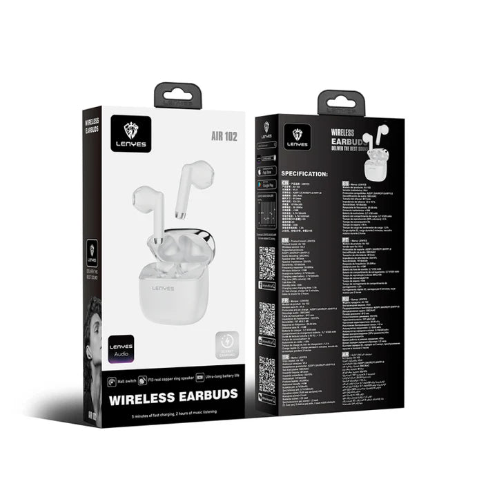 سماعات Lenyes Air 102 لاسلكية بلوتوث 5.4 ستيريو عالي الدقة تحكم لمسي ذكي | Lenyes Air 102 True Wireless Earbuds Bluetooth 5.4 HiFi Stereo Smart Touch