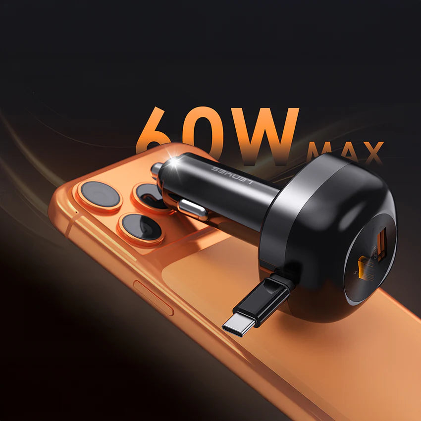 Lenyes CA59 60W PD Car Charger USB-C + USB-A - شاحن سيارة لينيس CA59 60 واط