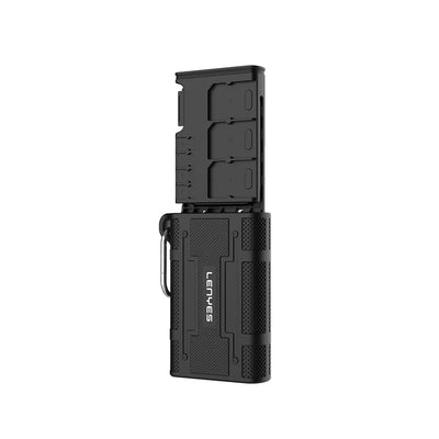 قارئ بطاقات Lenyes LCR02 وصندوق تخزين 10Gbps Type-C مقاومة IP54 ألومنيوم 12 بطاقة | Lenyes LCR02 Card Reader Storage Box 10Gbps Type-C IP54 Aluminum 12 Cards CFexpress SD TF